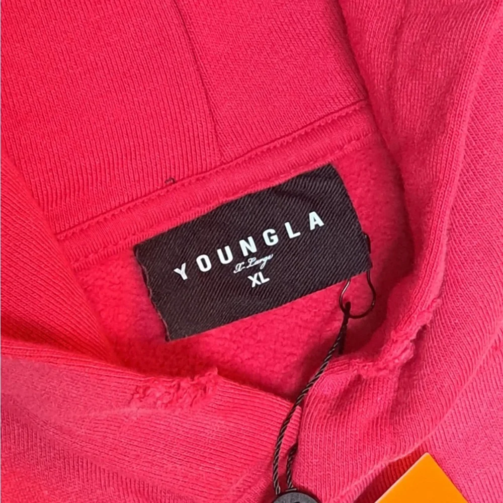 YoungLA Pink Vintage Wash Hoodie - Men's size XL - Picture 5 of 12
